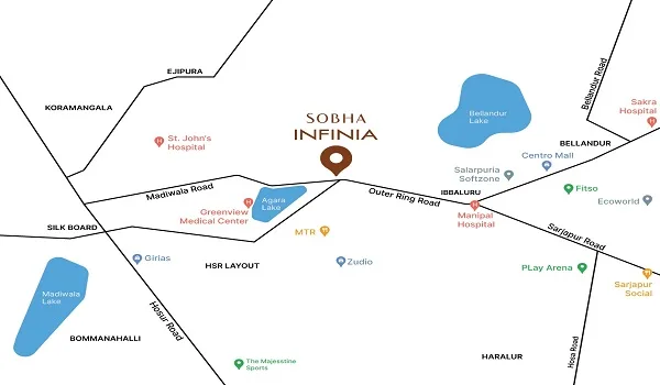 sobha-infinia-phase-2-location-map
