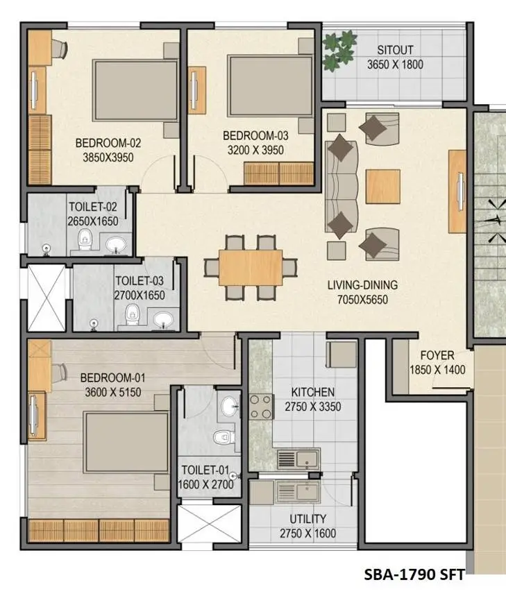 3-BHK-1790-Sobha-Palm-Court