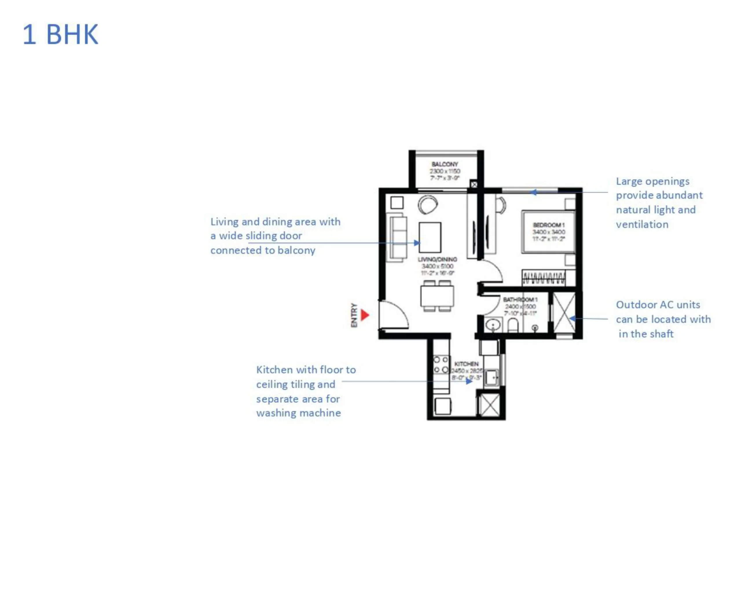 Sobha One World 1 BHK apartment floor plan