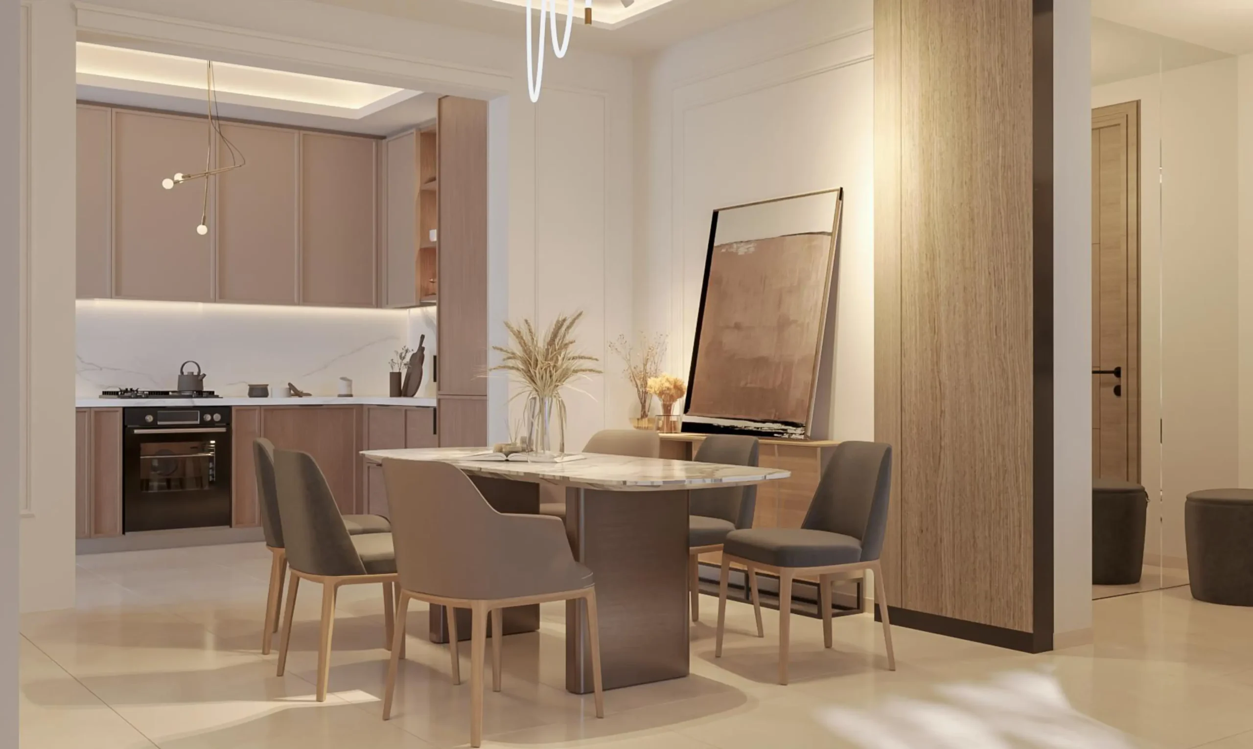 Premium dining area and kitchen interior at Sobha One World