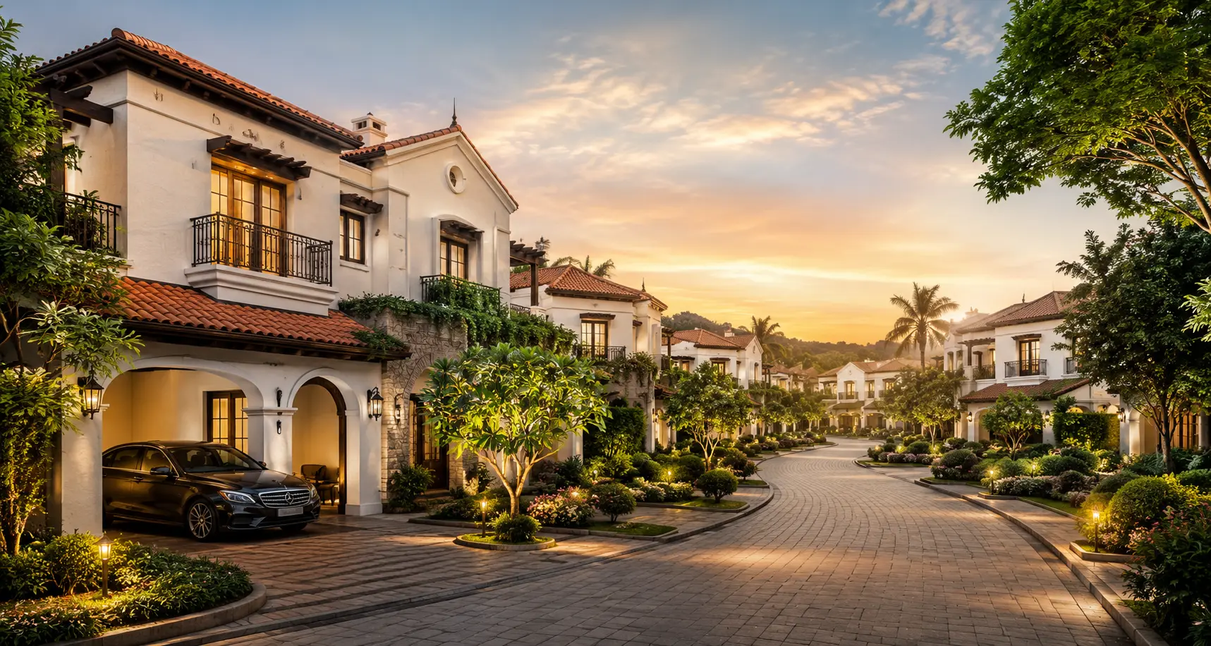 SOBHA Bela Encosta luxury villas in Kozhikode featuring Portuguese-inspired architecture and landscaped surroundings