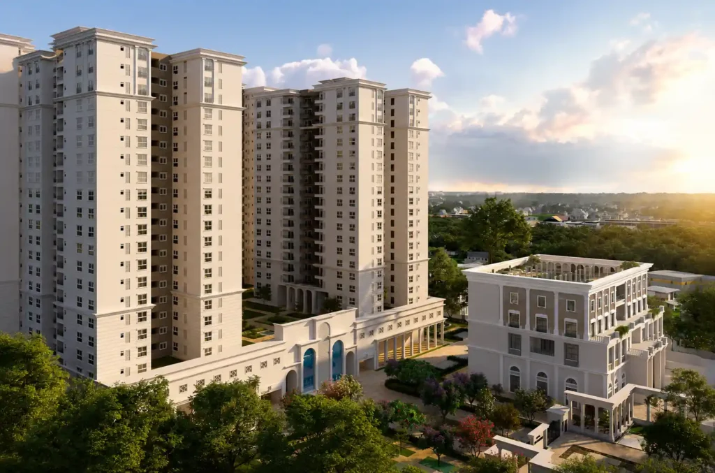 Sobha Metropolis Thrissur apartment towers, aerial view