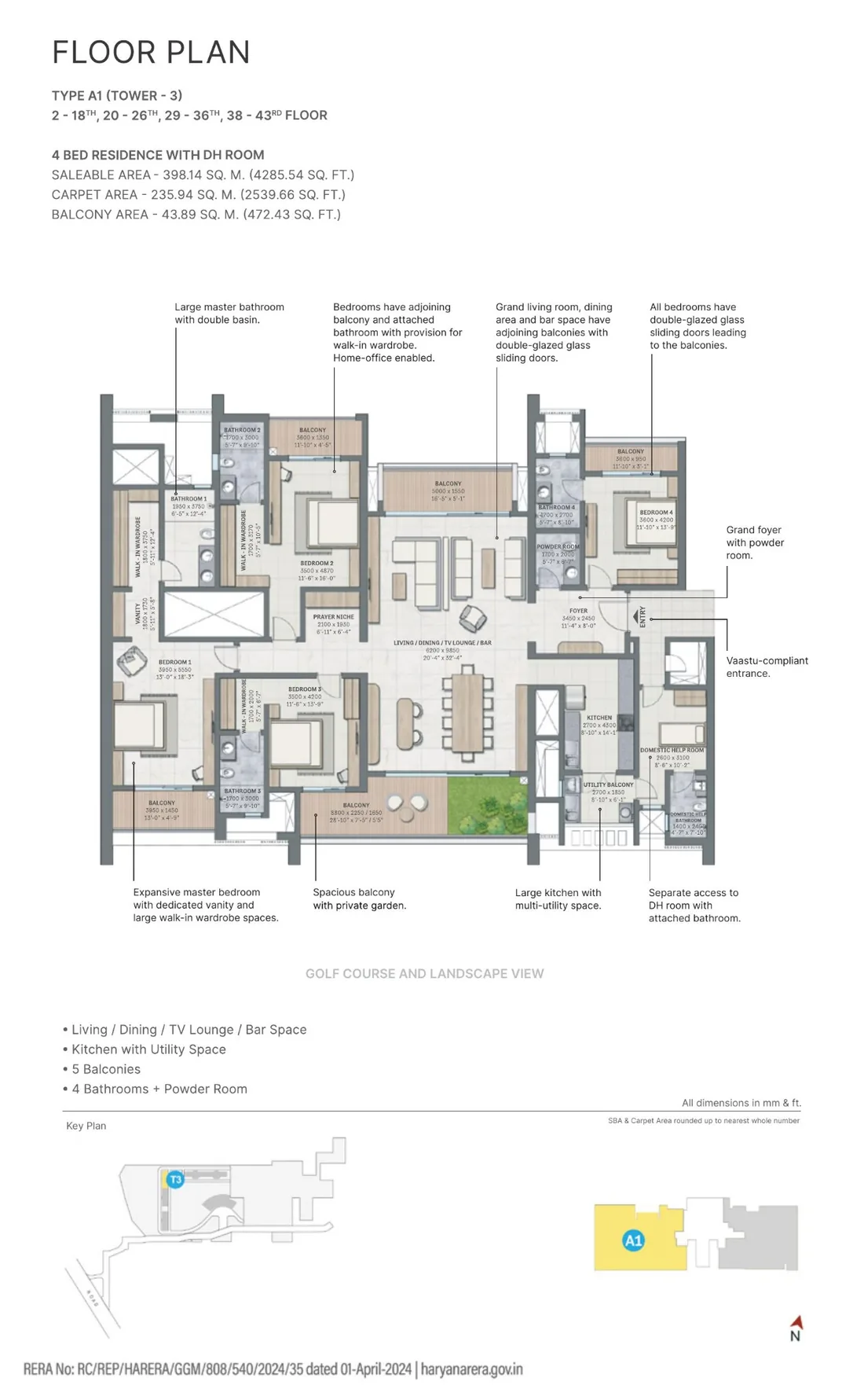 sobha-aranya-A1-tower3-4bhk-4286sqft