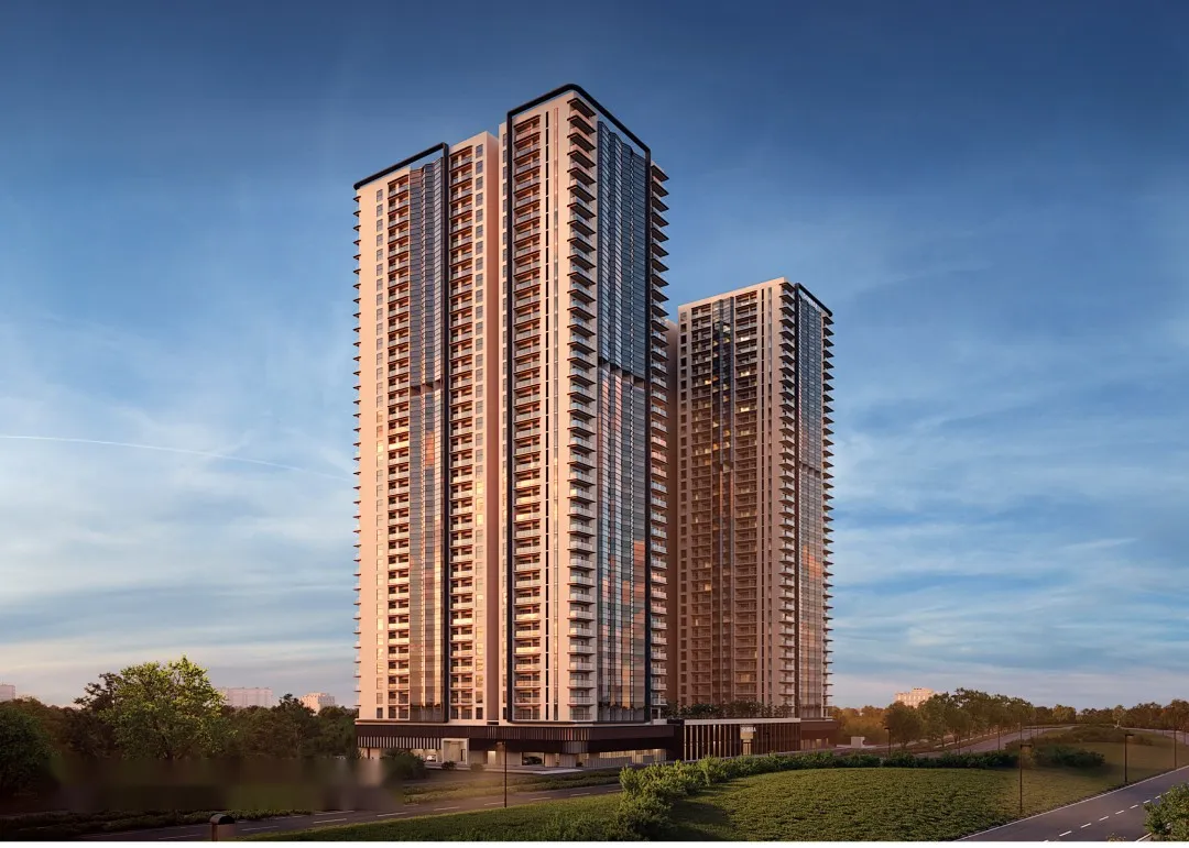 SOBHA Elysia twin towers exterior elevation, 35 floor residential towers in GIFT City, Gandhinagar
