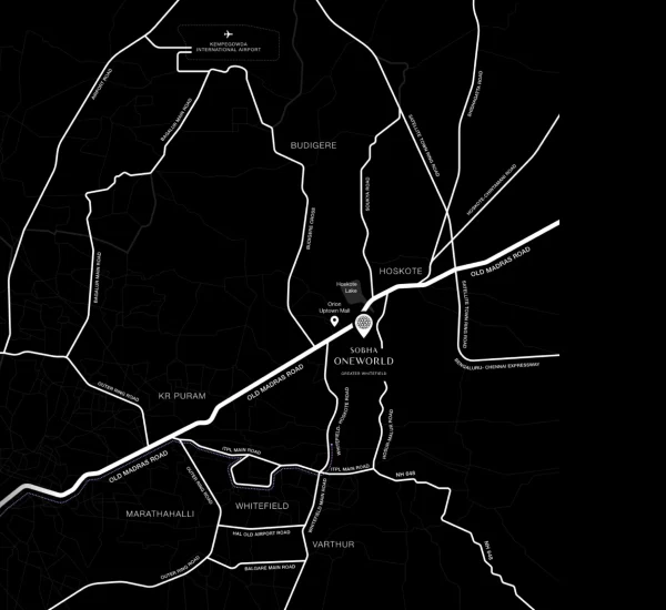 Sobha One World Hoskote location map near Whitefield Bangalore